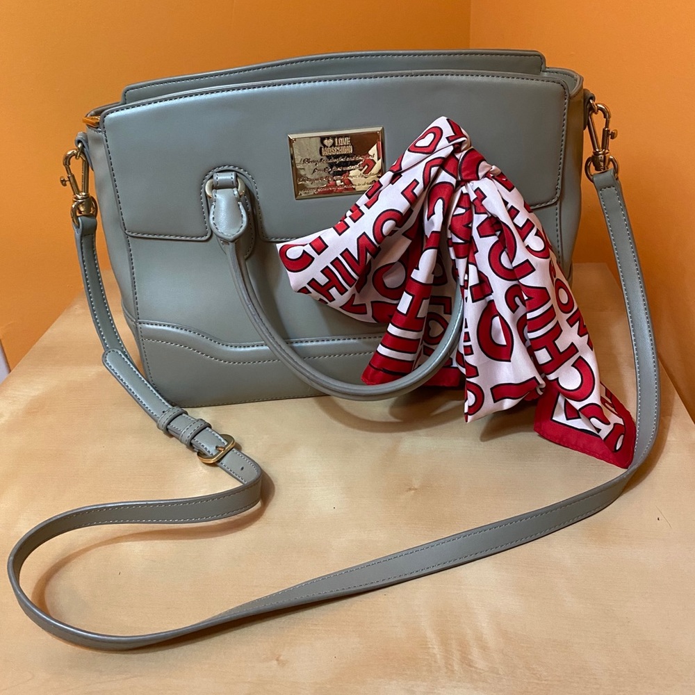 Love Moschino Logo Scarf Top Handle Bag